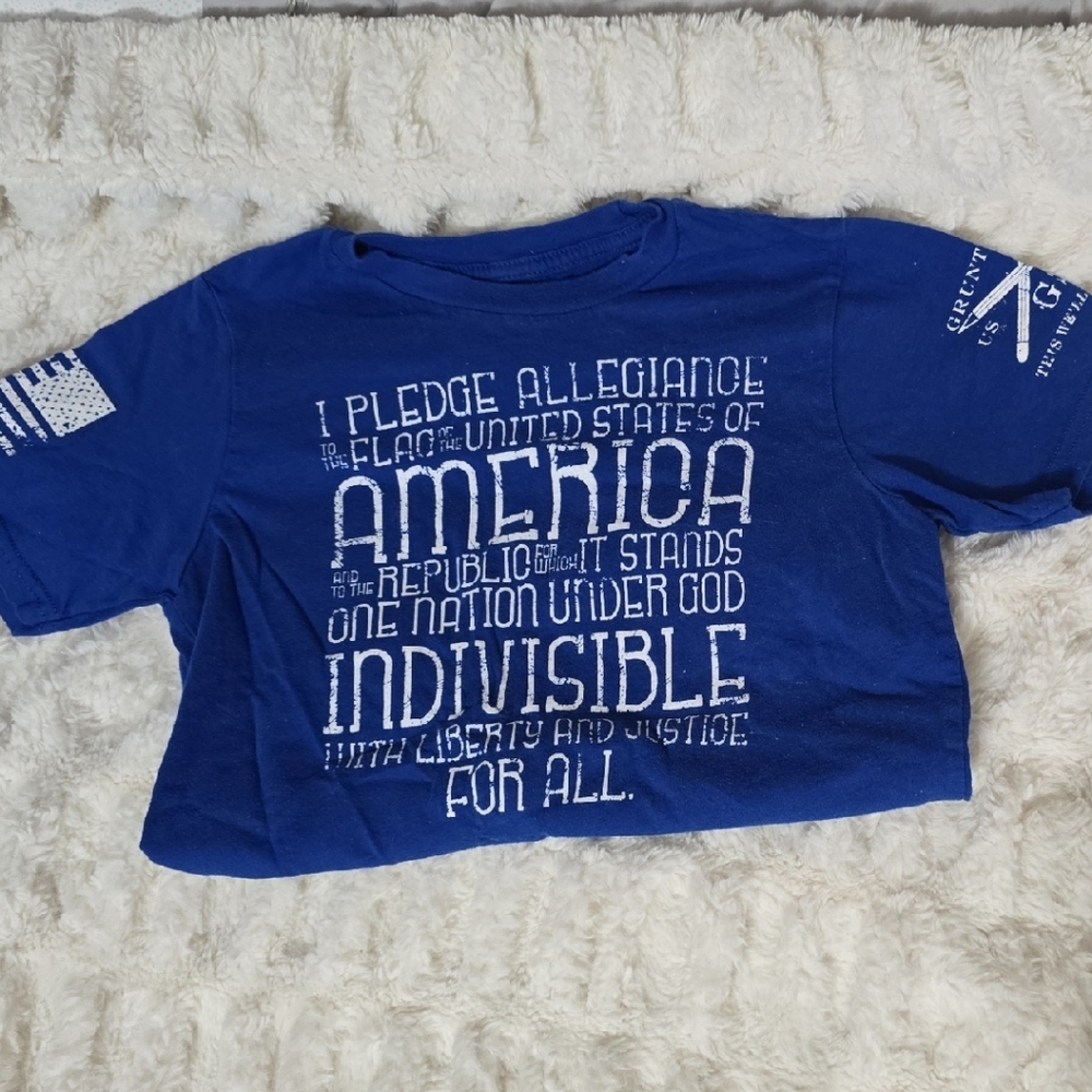 Grunt Style Kids Blue Patriotic Tee Small